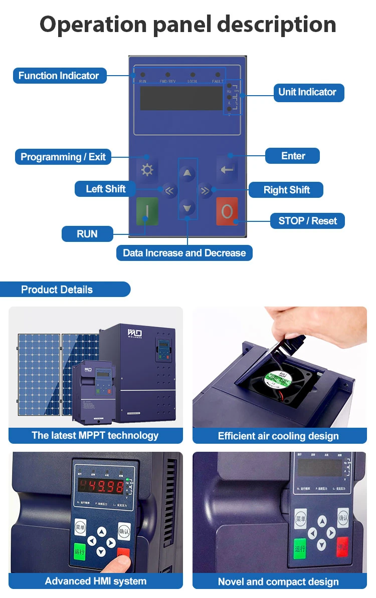 2022 New Styel Wld280 off-Grid Solar Inverter for Irrigation Pump